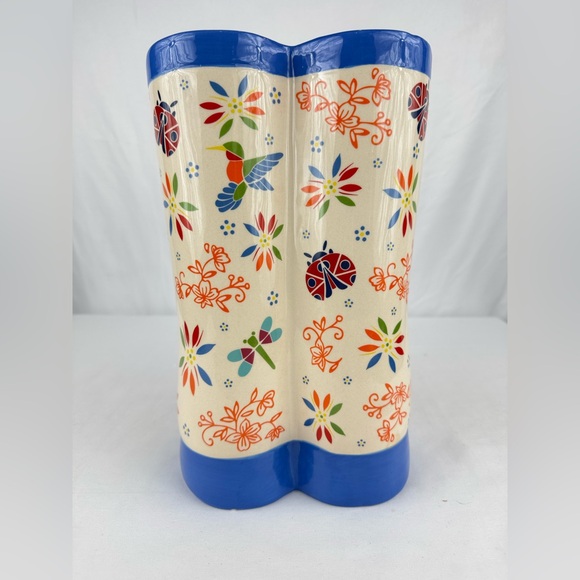 NIB Temp-tations by Tara Stoneware Garden Planter Boots in Garden Party - Picture 3 of 6